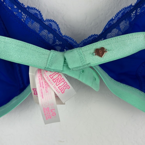Pink Victoria’s Secret Lace Bra Blue and Teal Size Large New withTags - Picture 6 of 6